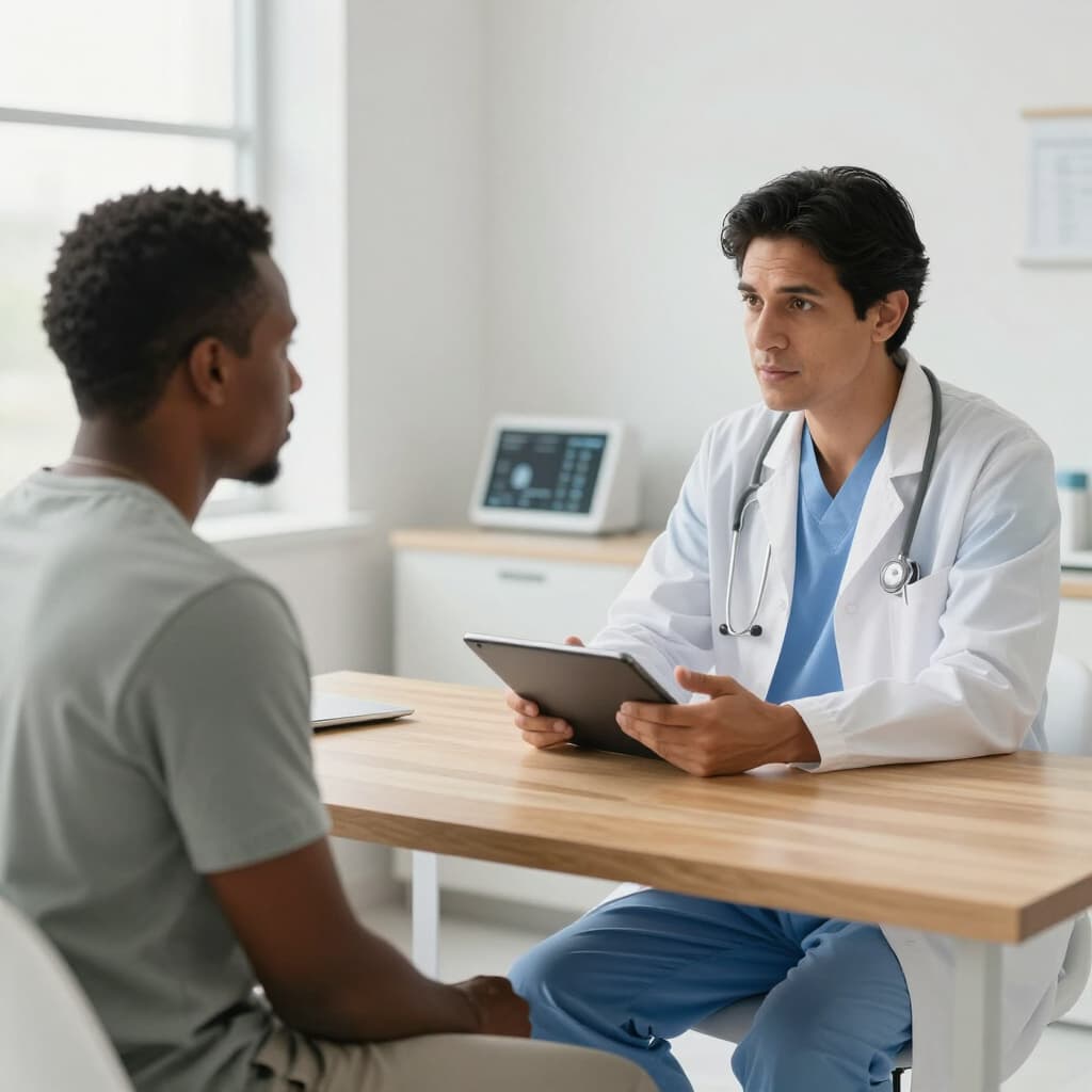 Profesional de EduSaludCC realizando una consulta médica preventiva